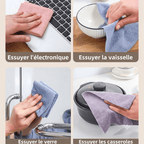 Chiffons absorbants utilisés pour nettoyer un plan de travail